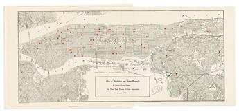 (AUTOMOBILES -- EV'S IN 1915!) New York Electric Vehicle Association. Electric Automobile Charging Stations Route Maps.